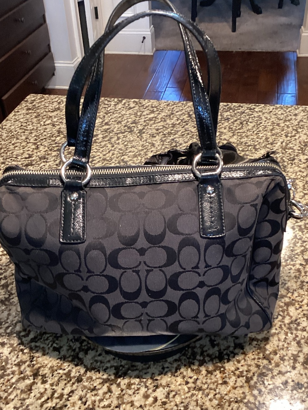 Coach Black Signature Jacquard Satchel with Crossbody Strap - Picture 2 of 5